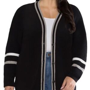 Matt M Varsity Sweater for Women Black XXL
